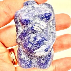 Blue Aventurine Pregnant Goddess Statue 3 Inch Crystal Body Carving